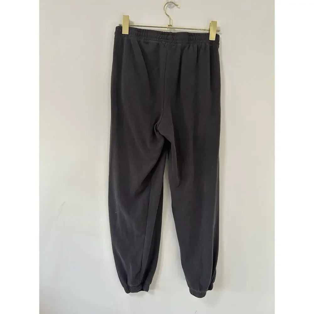 Playboy By Pacsun Black Script Fleece‎ Lined Jogger Sweatpants Womens XS